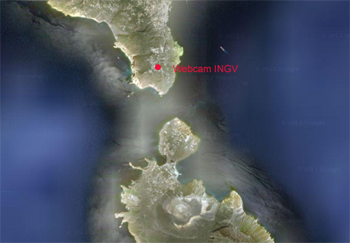 Posizione delle webcam dell'INGV in direzione di Vulcano